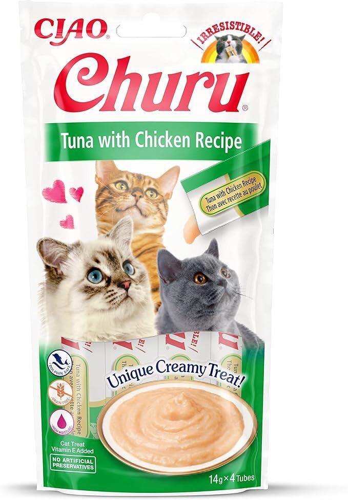 Ciao Churu Cream Ton Balıklı ve Tavuklu Kedi Ödül Kreması 4 x 14 Gr