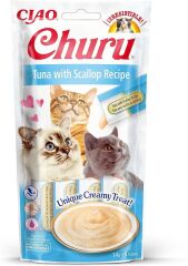 Ciao Churu Cream Ton Balıklı ve Deniz Taraklı Kedi Ödül Kreması 4 x 14 Gr