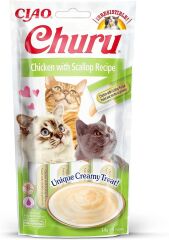 Ciao Churu Cream Tavuklu ve Deniz Taraklı Kedi Ödül Kreması 4 x 14 Gr
