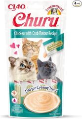 Ciao Churu Cream Tavuklu ve Yengeçli Kedi Ödül Kreması 4 x 14 Gr